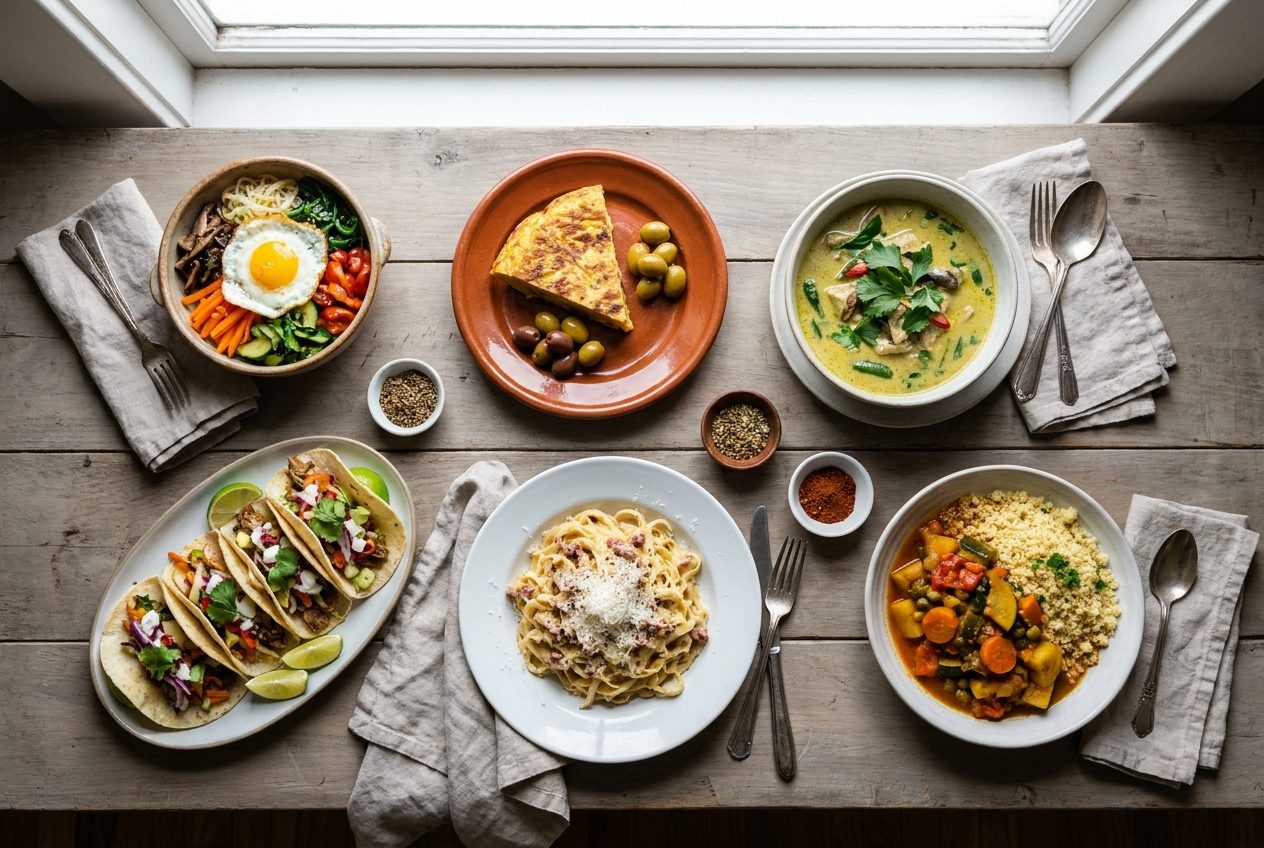 Il giro del mondo in 6 piatti dalla tua cucina