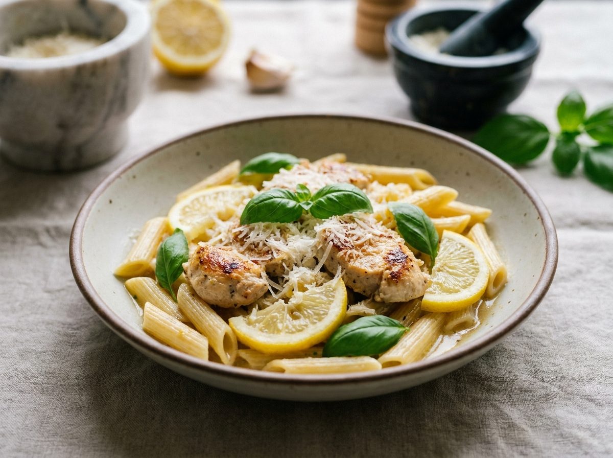 Lemon Basil Chicken Pasta